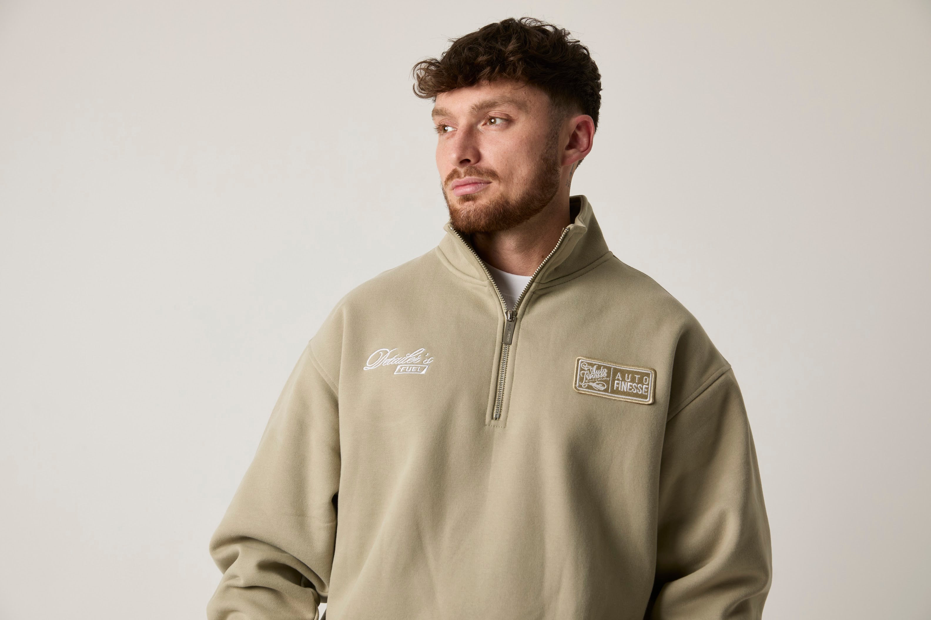 Auto Finesse | The Detailers Fuel 1/4 Zip Beige Pullover | Auto Finesse®