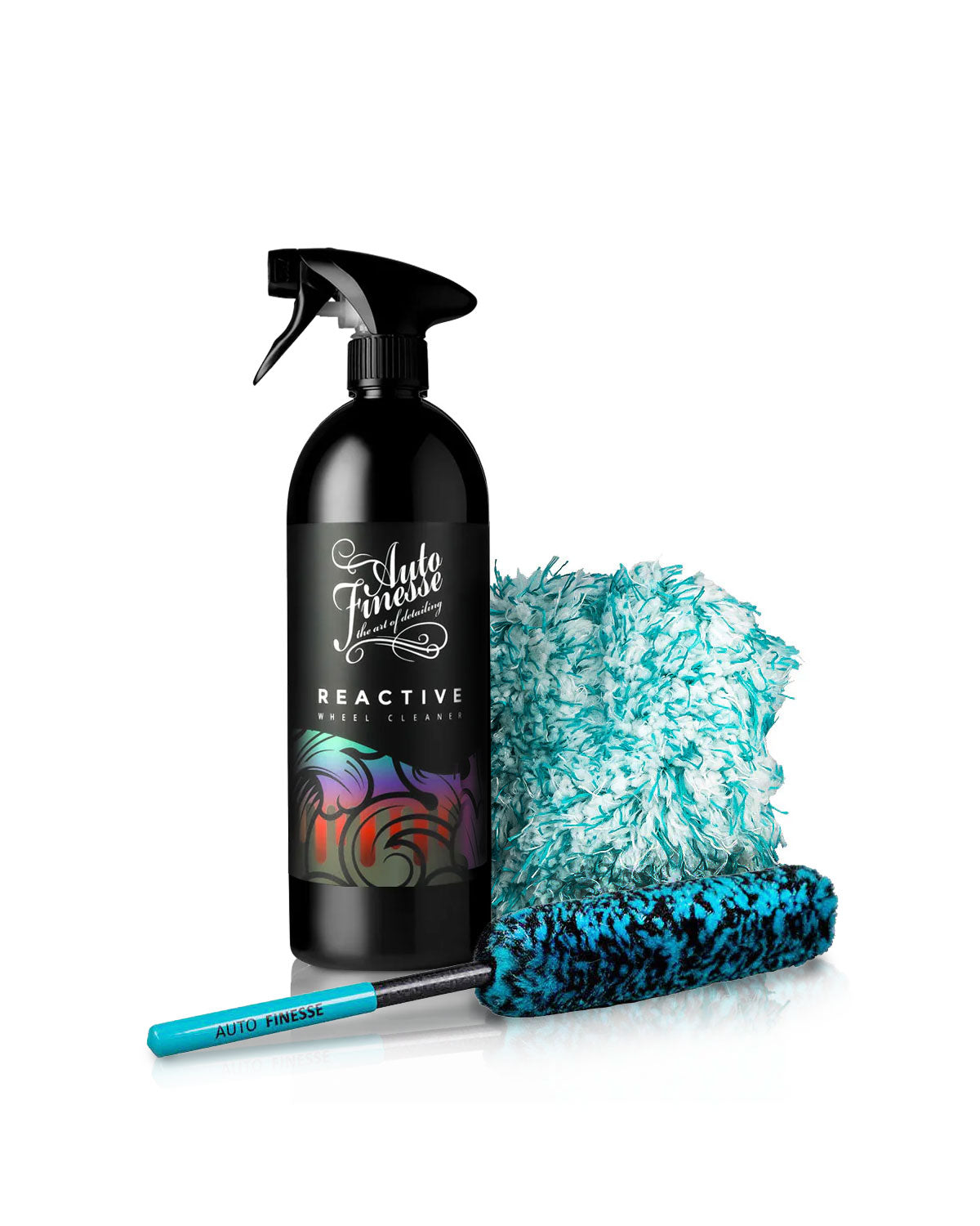 Reactive 1L, Plush Wheel Mitt & Microfibre Wheel Brush
