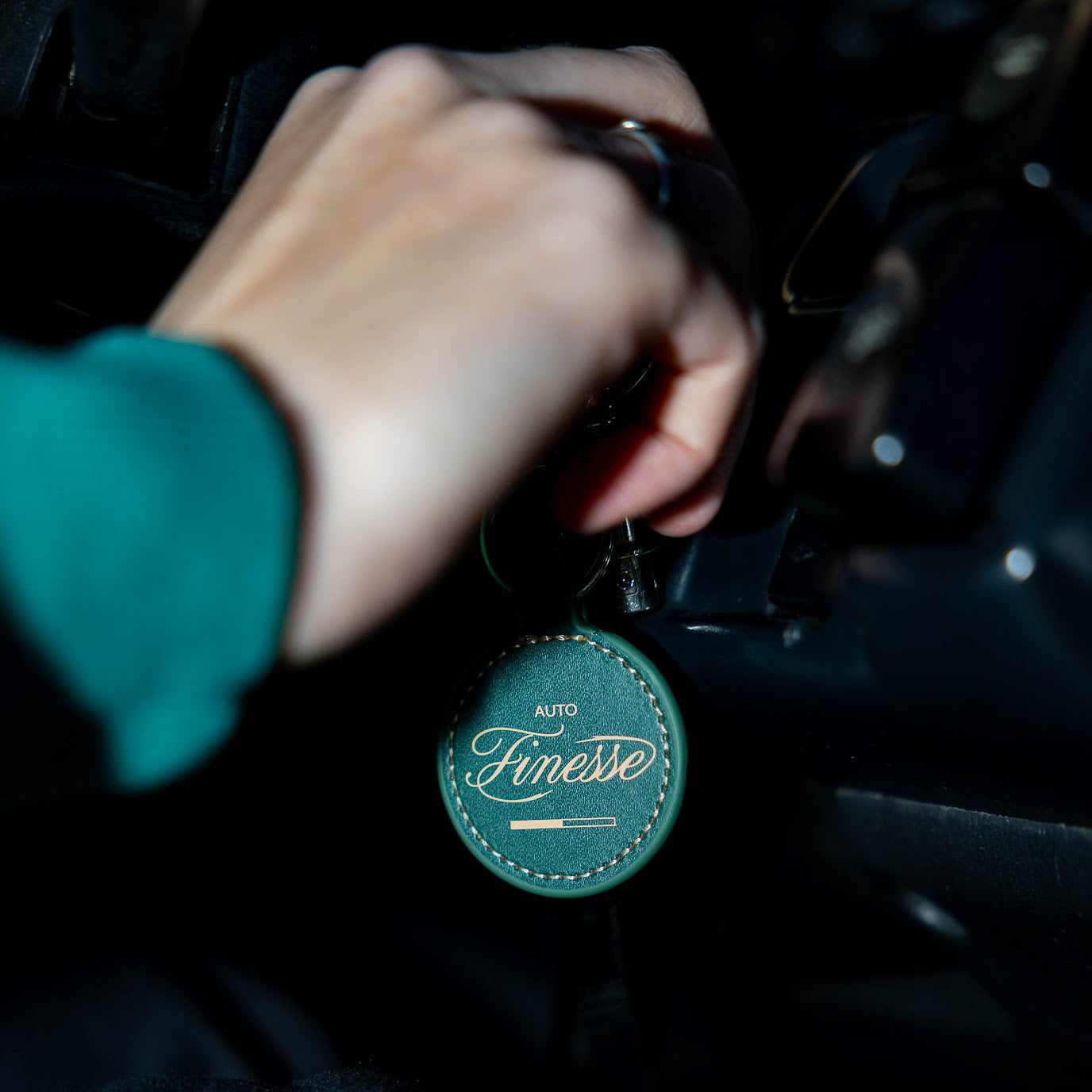 Drive & Vibe AW 23 Key Ring_ Hanging in car