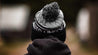 Back Side of the Grey Bobble Knitted Beanie