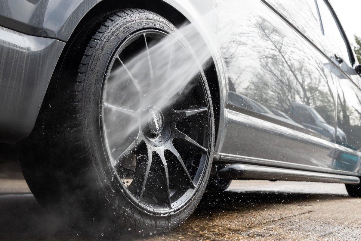 Revolution Wheel Soap_ rinsing with water